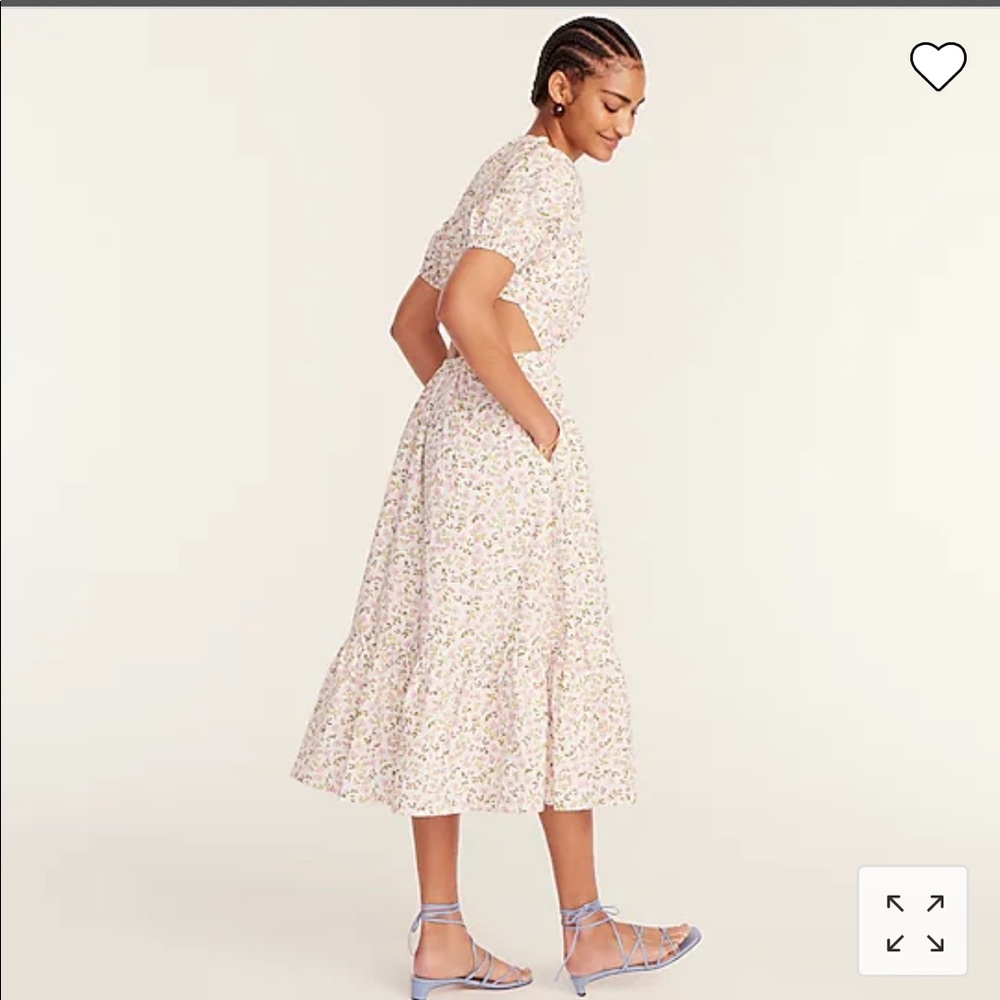 Floral Cutout Midi Dress in Soft Lavender